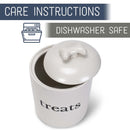 Nat & Jules Treats White 8 x 6 Ceramic Pet Treats Canister