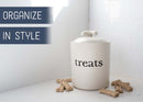 Nat & Jules Treats White 8 x 6 Ceramic Pet Treats Canister