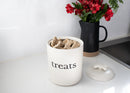 Nat & Jules Treats White 8 x 6 Ceramic Pet Treats Canister