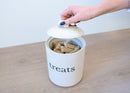 Nat & Jules Treats White 8 x 6 Ceramic Pet Treats Canister