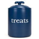 Nat & Jules Treats Navy Blue 8 x 6 Ceramic Pet Treats Canister