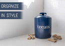 Nat & Jules Treats Navy Blue 8 x 6 Ceramic Pet Treats Canister