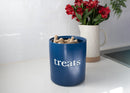 Nat & Jules Treats Navy Blue 8 x 6 Ceramic Pet Treats Canister