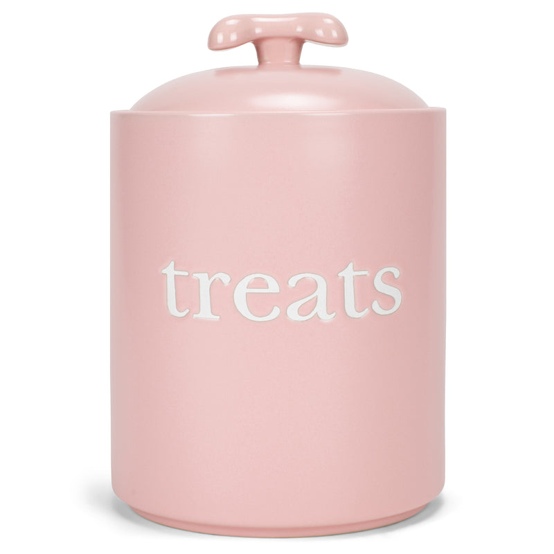 Nat & Jules Treats Pink 8 x 6 Ceramic Pet Treats Canister