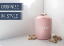 Nat & Jules Treats Pink 8 x 6 Ceramic Pet Treats Canister