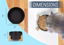 Nat & Jules Small Black 6 inch Stoneware Ceramic and Wood Pet Bowl With Stand