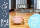Nat & Jules Small Pink 6 inch Stoneware Ceramic and Wood Pet Bowl With Stand