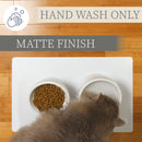 Nat & Jules Mine Also Mine White 6 inch Stoneware Raised Pet Food and Water Bowls Set of 2
