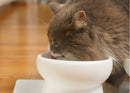 Nat & Jules Mine Also Mine White 6 inch Stoneware Raised Pet Food and Water Bowls Set of 2