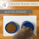 Nat & Jules Mine Also Mine Navy 6 inch Stoneware Raised Pet Food and Water Bowls Set of 2