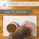 Nat & Jules Mine Also Mine Pink 6 inch Stoneware Raised Pet Food and Water Bowls Set of 2