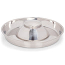 Nat & Jules Small Silver Tone 10 inch Stainless Steel Metal Feeding Bowl For Litter