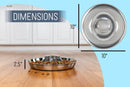 Nat & Jules Small Silver Tone 10 inch Stainless Steel Metal Feeding Bowl For Litter