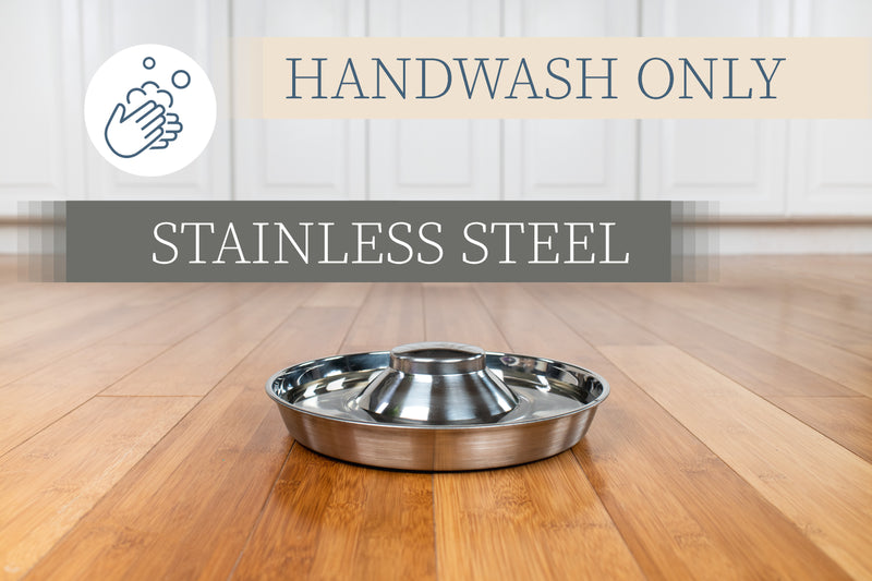 Nat & Jules Small Silver Tone 10 inch Stainless Steel Metal Feeding Bowl For Litter