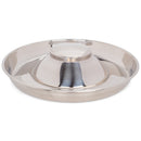 Nat & Jules Medium Silver Tone 12 inch Stainless Steel Metal Feeding Bowl For Litter