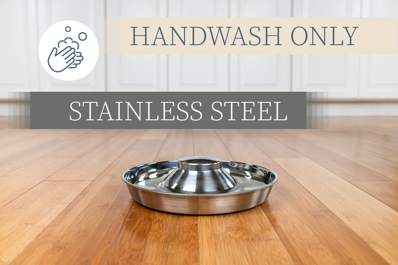Nat & Jules Medium Silver Tone 12 inch Stainless Steel Metal Feeding Bowl For Litter