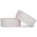Nat & Jules Nibbles and Dribbles White 5 inch Stoneware Small Pet Bowls Set of 2