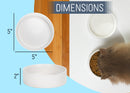 Nat & Jules Nibbles and Dribbles White 5 inch Stoneware Small Pet Bowls Set of 2