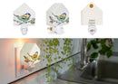 Nat & Jules Dean Crouser Chickadee on Branch White 5 x 3 Ceramic Birdhouse Night Light
