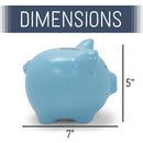 Nat & Jules Smiling Matte Blue 7 x 5 Ceramic Piggy Bank