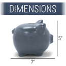 Nat & Jules Smiling Matte Grey 7 x 5 Ceramic Piggy Bank