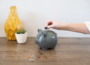 Nat & Jules Smiling Matte Grey 7 x 5 Ceramic Piggy Bank