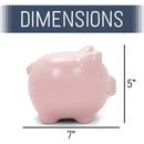 Nat & Jules Smiling Matte Pink 7 x 5 Ceramic Piggy Bank