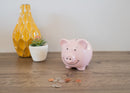 Nat & Jules Smiling Matte Pink 7 x 5 Ceramic Piggy Bank