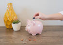 Nat & Jules Smiling Matte Pink 7 x 5 Ceramic Piggy Bank