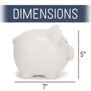 Nat & Jules Smiling Matte White 7 x 5 Ceramic Piggy Bank