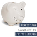 Nat & Jules Smiling Matte White 7 x 5 Ceramic Piggy Bank