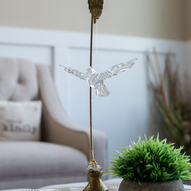 DEMDACO Hummingbird Iridescent Clear 3 Inch Acrylic Seasonal Hanging Figurine Ornament