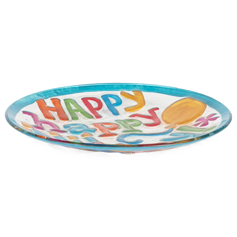 Demdaco Happy Happy Round Plate, Multicolor