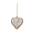 DEMDACO Grandma's Love Gold Heart 4 x 4.5 Inch Glass Decorative Christmas Ornament