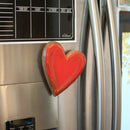 DEMDACO Heart Valentines Festive Distressed Red 7 x 6 Paulownia Wood Magnetic Token