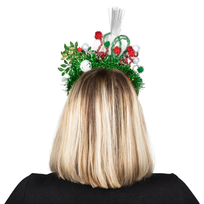 Point Me to Mistletoe LED Light Up Adults One Size Polyester Christmas Fashion Headband