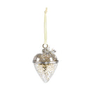 DEMDACO Love Hinged Heart Silver Tone 4 x 3 Glass Holiday Decorative Hanging Ornament