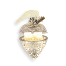 DEMDACO Love Hinged Heart Silver Tone 4 x 3 Glass Holiday Decorative Hanging Ornament