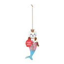 DEMDACO Purrmaid Mermaid Magical Pink Glitter 5 x 2 Resin Stone Holiday Ornament