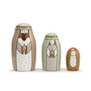 DEMDACO Vintage Nesting Mary Joseph Soft Cream 6.5 x 2.5 Wood Nativity Figurine Set