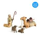 Willow Tree Shepherd and Stable Animals, Sculpted Hand-Painted Nativity Figures, 4-Piece Set