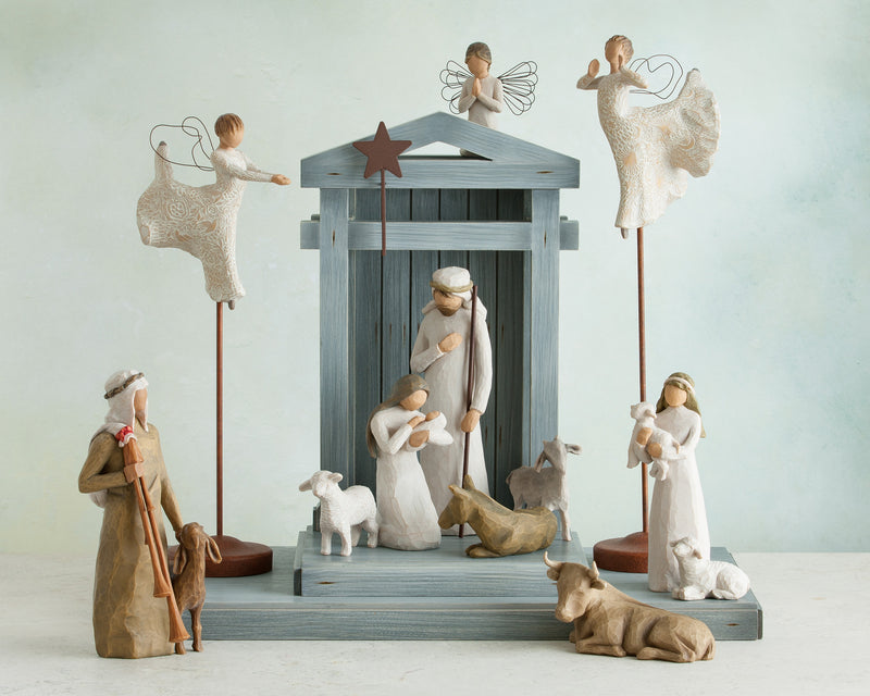 Willow Tree Creche, Hand-Painted Nativity Backdrop