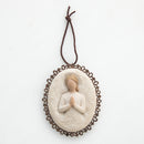 Willow Tree a Tree, a Prayer Metal-Edged Ornament, Sculpted Hand-Painted bas Relief