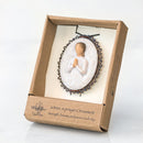 Willow Tree a Tree, a Prayer Metal-Edged Ornament, Sculpted Hand-Painted bas Relief