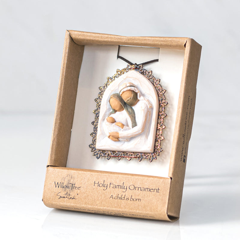 Willow Tree Holy Family Metal-Edged Ornament, Sculpted Hand-Painted bas Relief