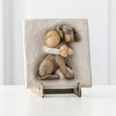 Willow Tree Hug Plaque, Sculpted Hand-Painted bas Relief