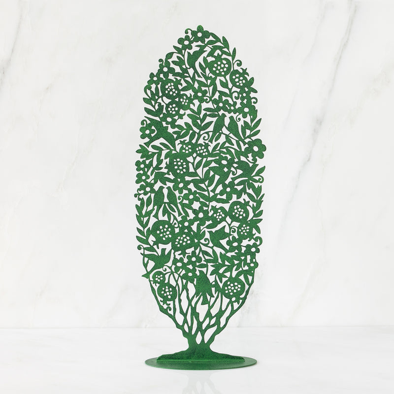 Willow Tree, Tree Silhouette, Pierced-Metal Hand-Painted Backdrop