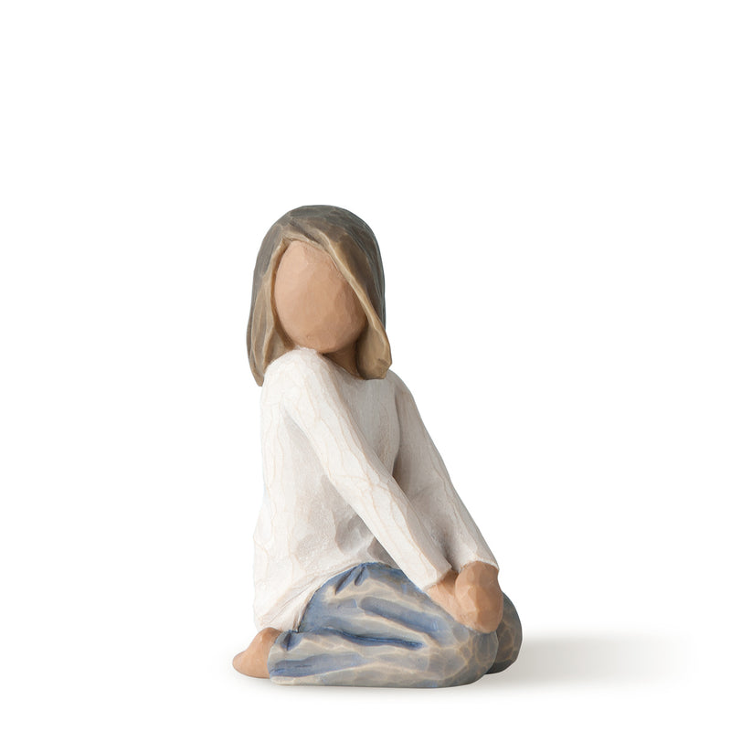 Willow Tree Joyful Child (Darker Skin Tone & Hair Color), Sculpted Hand-Painted Figure