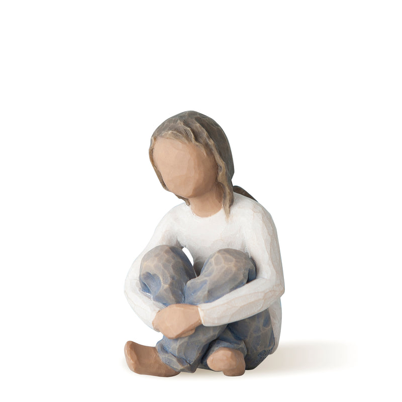 Willow Tree Spirited Child (Darker Skin Tone & Hair Color), Sculpted Hand-Painted Figure