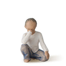 Willow Tree Inquisitive Child (Darker Skin Tone & Hair Color), Sculpted Hand-Painted Figure
